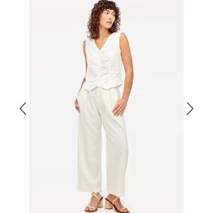 LACAUSA Cream Button Down Vest